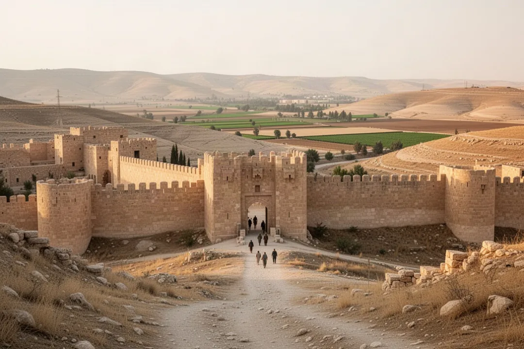 Ancient Ammonite city east of the Jordan with fortified walls