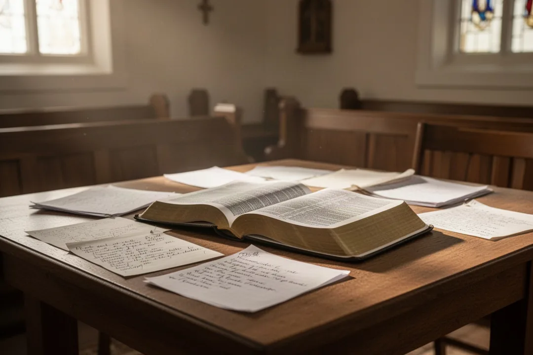 Open Bible and study materials representing the attributes of God