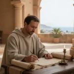 Augustine of Hippo: life, ideas, and lasting influence Augustine writing in a late Roman North African courtyard