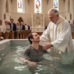 Baptism meaning: What it symbolizes and why it matters Adult baptism by immersion in a church sanctuary