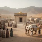 Ancient Israelite wilderness camp arranged around the tabernacle