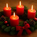 christmas wreath candles