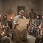 Early Christians hearing Clement’s letter in a Roman meeting house