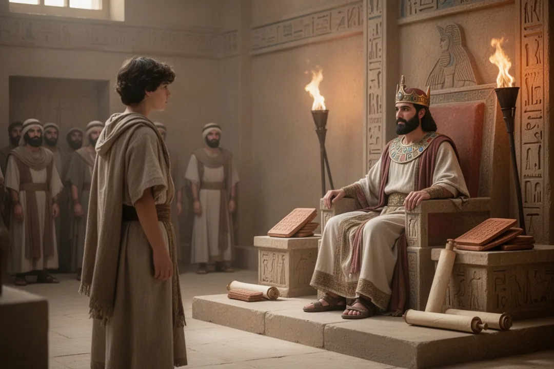 Daniel serving in a Babylonian royal court during exile