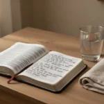 Esther fast: Meaning, guidelines, and a safe approach Prayer space with Bible and journal prepared for an Esther fast