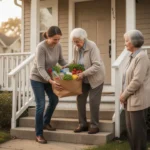 Goodness: What it means and how to practice it Neighbor helping carry groceries up porch steps