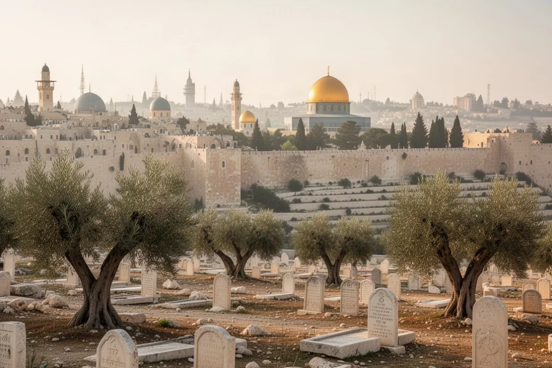 View of Jerusalem Old City from the Mount of Olives