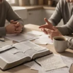The definition of wisdom from the Bible People thoughtfully seeking biblical wisdom during a difficult decision