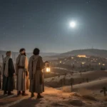 The star of Bethlehem: Meaning, history, and explanations Magi watching a bright star above distant Bethlehem at night