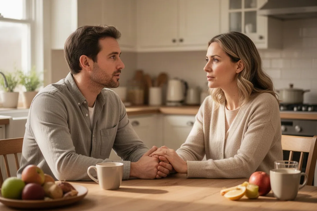 Married couple expressing faithful love through attentive companionship