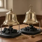 Thurible: meaning, parts, and use in worship Brass thurible prepared with charcoal and incense in a church sacristy