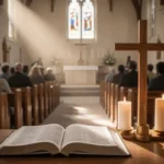 Understanding the triune God: Father, Son, and Spirit Church worship scene symbolizing Father, Son, and Holy Spirit