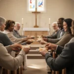 What “body of Christ” means in the Bible and church Diverse congregation sharing Communion in a sunlit church sanctuary