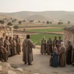 What is a prophet? Meaning, role, and examples Ancient prophet addressing villagers beside a Near Eastern hillside settlement