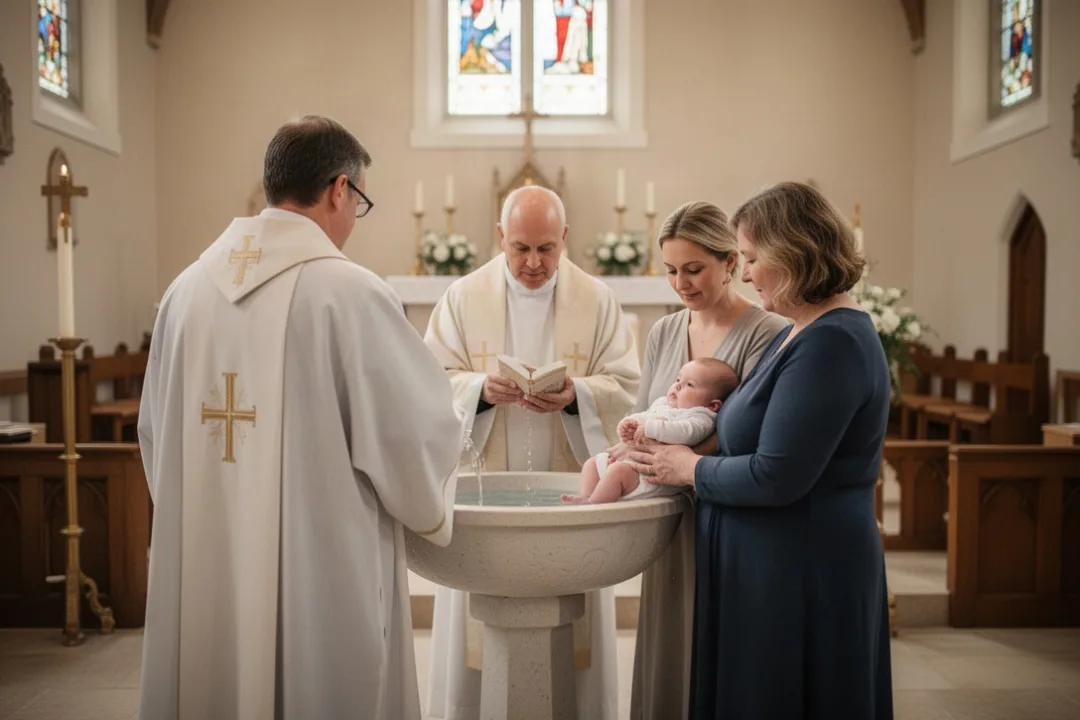 Church baptism symbolizing grace and humanity’s need for restoration