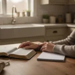 What would Jesus do? A practical guide to Christian choices Person reflecting over an open Bible before making a difficult decision